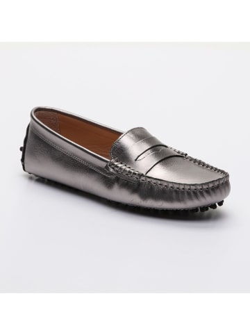 CHARLES & SMITH Leder-Mokassins "Thandie" in Silber