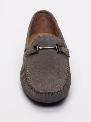 CHARLES & SMITH Leren mocassins "Luke" grijs