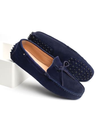 CHARLES & SMITH Leren mocassins "Andy" donkerblauw