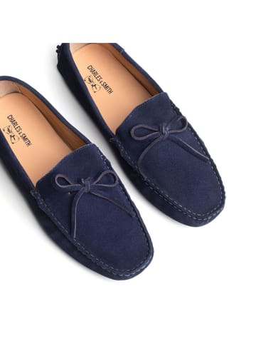 CHARLES & SMITH Leder-Mokassins "Andy" in Dunkelblau
