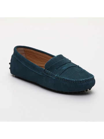CHARLES & SMITH Leren mocassins "Thandie" turquoise