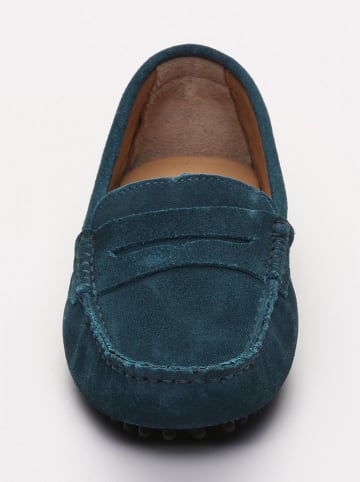 CHARLES & SMITH Leren mocassins "Thandie" turquoise