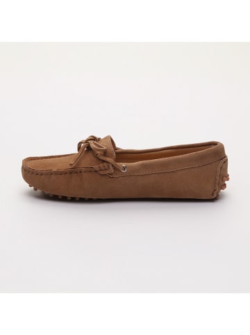 CHARLES & SMITH Leren mocassins "Newton" lichtbruin