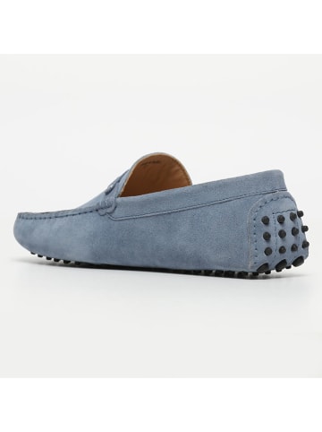 CHARLES & SMITH Leren mocassins "Alan" lichtblauw