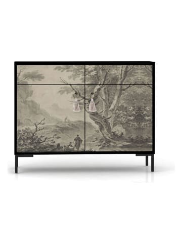 Madre Selva Sideboard "Woman" in Creme/ Grau - (B)90 x (H)84 x (T)45 cm