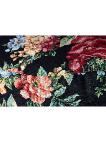 Madre Selva Poef "Camille" zwart/lichtroze - (H)24 x Ø 50 cm