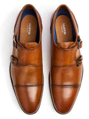 LLOYD Leder-Monkstraps "Mailand" in Hellbraun