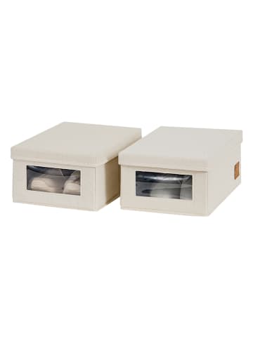 STORE IT 2-delige set: opbergdozen ''Premium'' crème - (B)34 x (H)15 x (D)23 cm