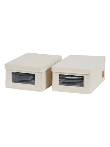 STORE IT 2-delige set: opbergdozen ''Premium'' crème - (B)34 x (H)15 x (D)23 cm