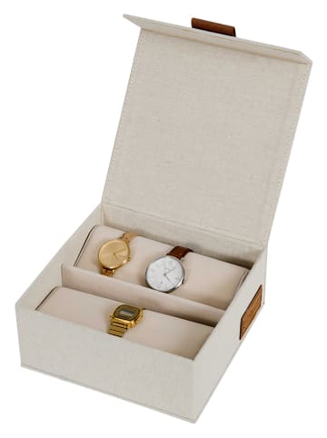 STORE IT Pudełko "Premium" w kolorze kremowym na zegarki - 16,5 x 7 x 16,5 cm