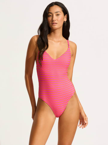 Seafolly Badeanzug in Pink/ Orange