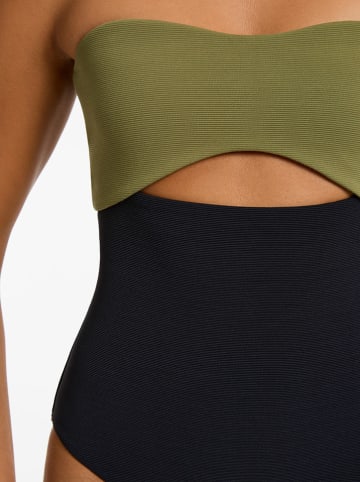 Jets Badeanzug in Khaki/ Schwarz