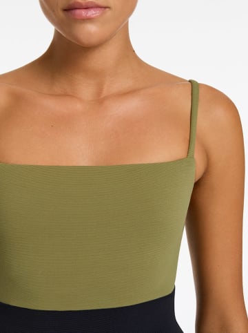 Jets Badeanzug in Khaki/ Schwarz
