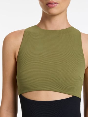 Jets Badeanzug in Khaki/ Schwarz