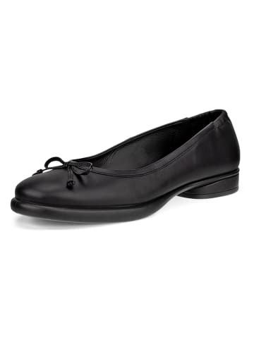 Ecco Leder-Ballerinas in Schwarz