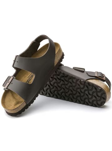 Birkenstock Leder-Sandalen "Milano" in Braun - Weite S