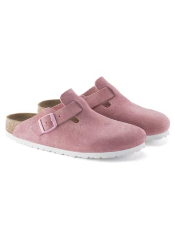 Birkenstock Skórzane chodaki "Boston" w kolorze jasnoróżowym