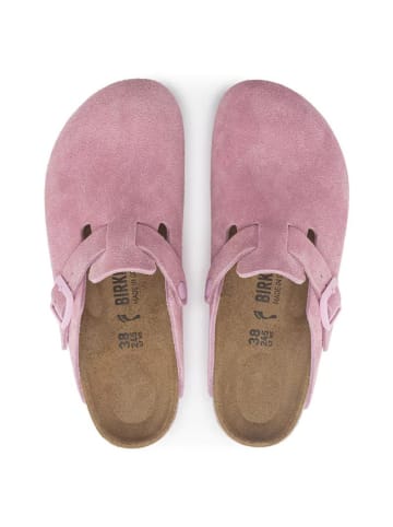 Birkenstock Leren clogs "Boston" lichtroze