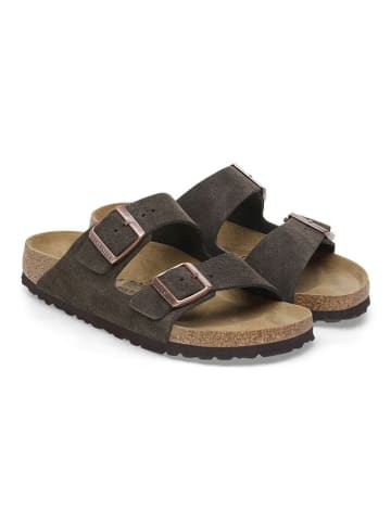 Birkenstock Leder-Pantoletten "Arizona" in Braun