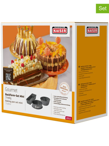 Kaiser 3er-Set: Backformen "Gourmet" in Anthrazit