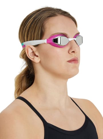 Arena Zwembril "Air-speed mirror" wit/roze/groen