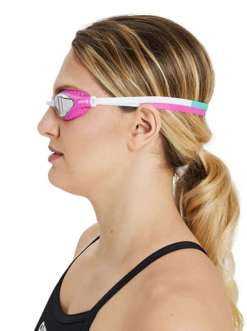 Arena Zwembril "Air-speed mirror" wit/roze/groen