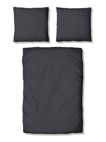GUIDO MARIA KRETSCHMER Satin-Bettwäsche-Set ''Mila'' in Anthrazit - (L)200 x (B)135 cm