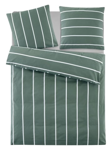 GUIDO MARIA KRETSCHMER Renforcé-Bettwäsche-Set in Grün - (L)220 x (B)155 cm