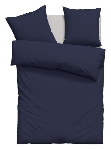 GUIDO MARIA KRETSCHMER Satin-Bettwäsche-Set ''Mila'' in Dunkelblau - (L)200 x (B)135 cm