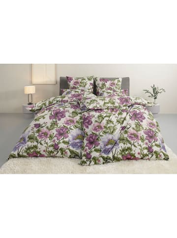 GUIDO MARIA KRETSCHMER Renforcé-Bettwäsche-Set in Creme/ Grün/ Lila - (L)200 x (B)135 cm