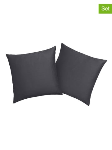 GUIDO MARIA KRETSCHMER 2er-Set: Kissenbezüge ''Mila'' in Anthrazit - (L)40 x (B)40 cm