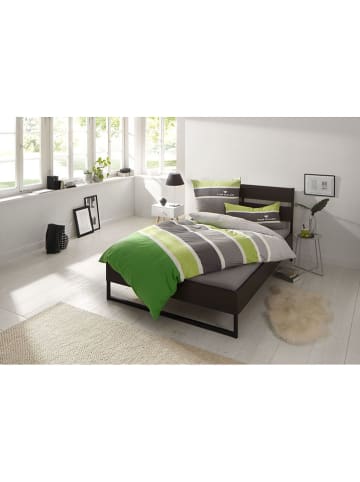 Tom Tailor home Renforcé-Bettwäsche-Set ''Felix'' in Grün/ Grau - (L)200 x (B)135 cm