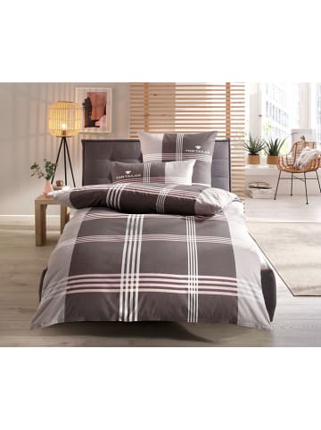 Tom Tailor home Renforcé-Bettwäsche-Set ''Ole2'' in Grau - (L)200 x (B)135 cm