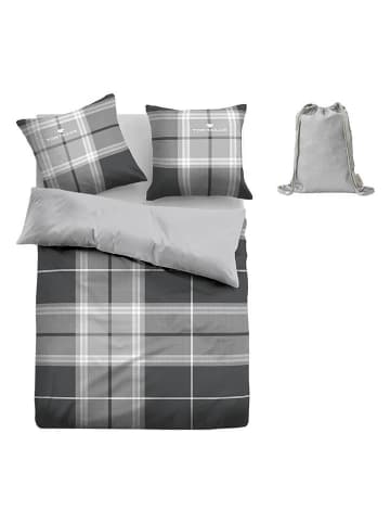 Tom Tailor home Biber-Bettwäsche-Set ''Eric'' in Grau - (L)200 x (B)135 cm