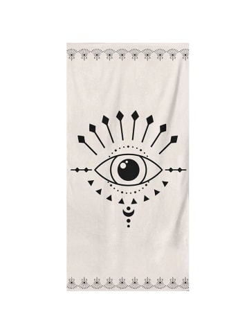 Colourful Cotton Strandtuch "Baskili" in Creme/ Schwarz