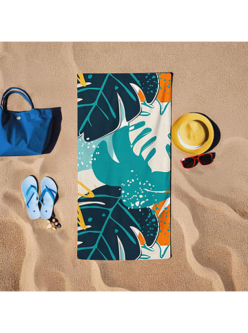 Colourful Cotton Strandtuch "Baskili" in Mint/ Orange