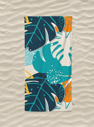 Colourful Cotton Strandtuch "Baskili" in Mint/ Orange