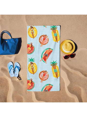 Colourful Cotton Ręcznik plażowy "Baskili" w kolorze miętowo-żółto-czerwonym