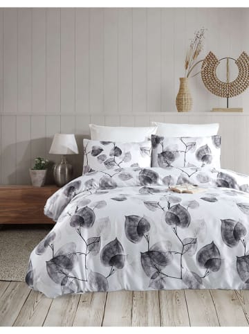 Colourful Cotton Beddengoedset "Colin" wit/grijs