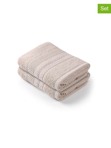 Colourful Cotton 2er-Set: Handtücher "Piramit" in Beige