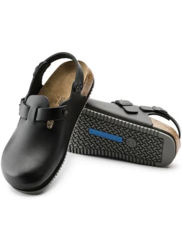 Birkenstock Leder-Halbsandalen "Tokio" in Schwarz