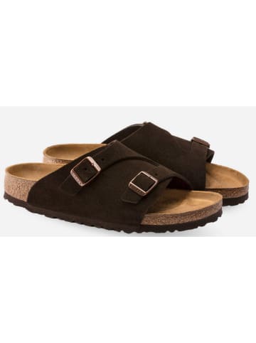 Birkenstock Leder-Pantoletten "Zurich" in Braun