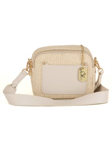 Anna Morellini Leder-Umhängetasche "Ilaria" in Beige - (B)20 x (H)17 x (T)8 cm