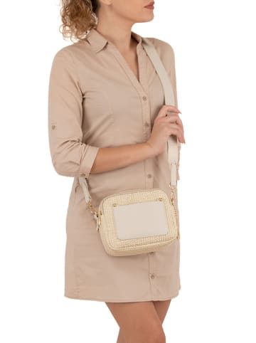 Anna Morellini Leder-Umhängetasche "Ilaria" in Beige - (B)20 x (H)17 x (T)8 cm