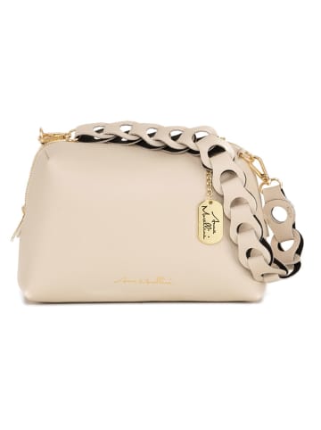 Anna Morellini Leder-Schultertasche "Gessica" in Beige - (B)27 x (H)20 x (T)12 cm