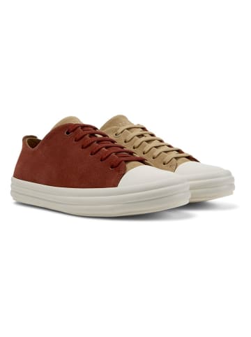 Camper Leder-Sneakers in Rot/ Beige