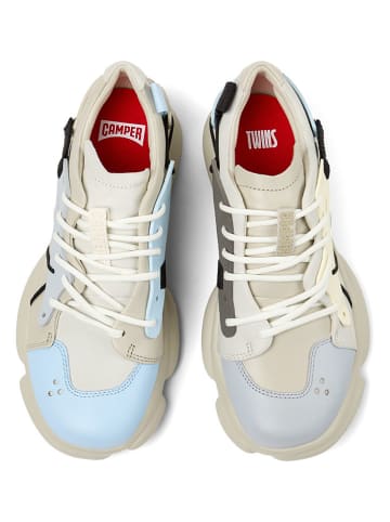 Camper Skórzane sneakersy w kolorze beżowo-błękitnym