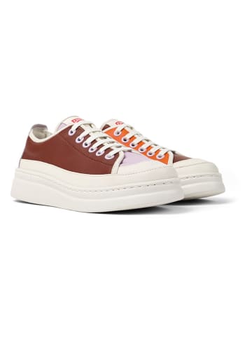 Camper Skórzane sneakersy w kolorze pomarańczowo-lawendowo-bordowym