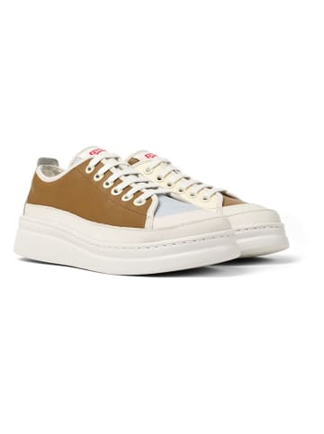 Camper Leder-Sneakers in Hellbraun/ Beige/ Hellblau