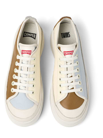 Camper Leder-Sneakers in Hellbraun/ Beige/ Hellblau